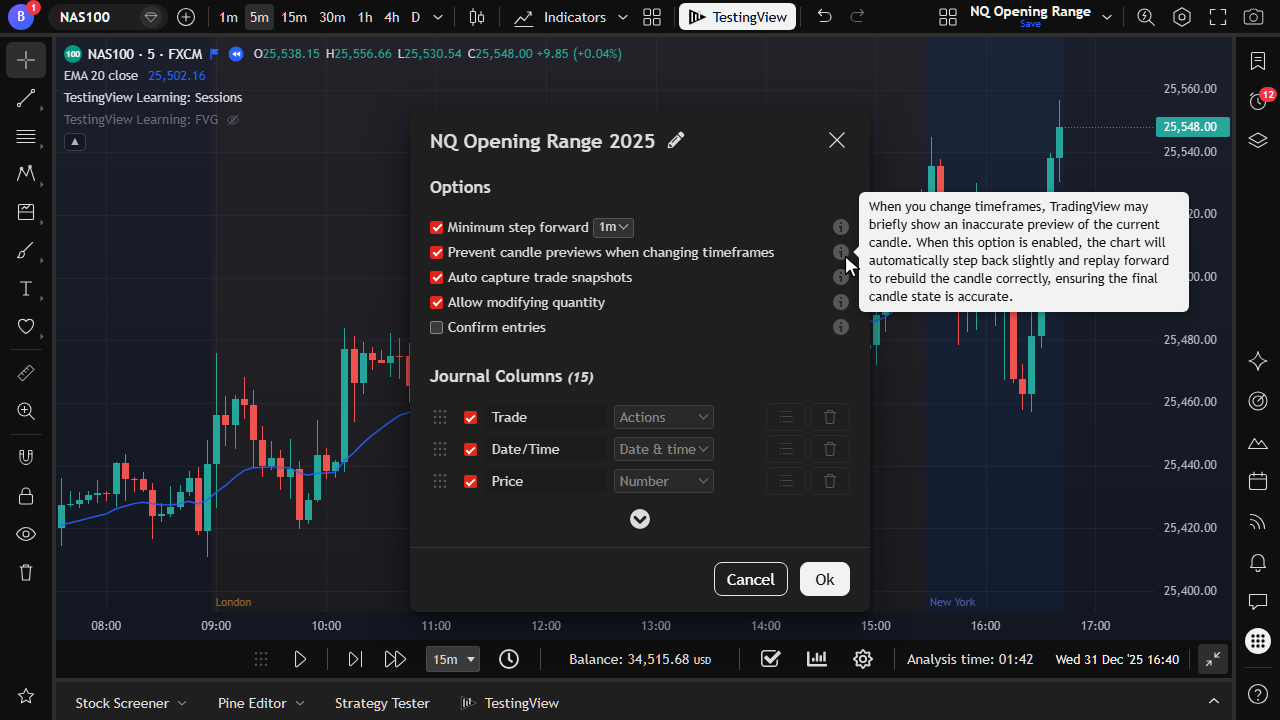 Prevent candle previews